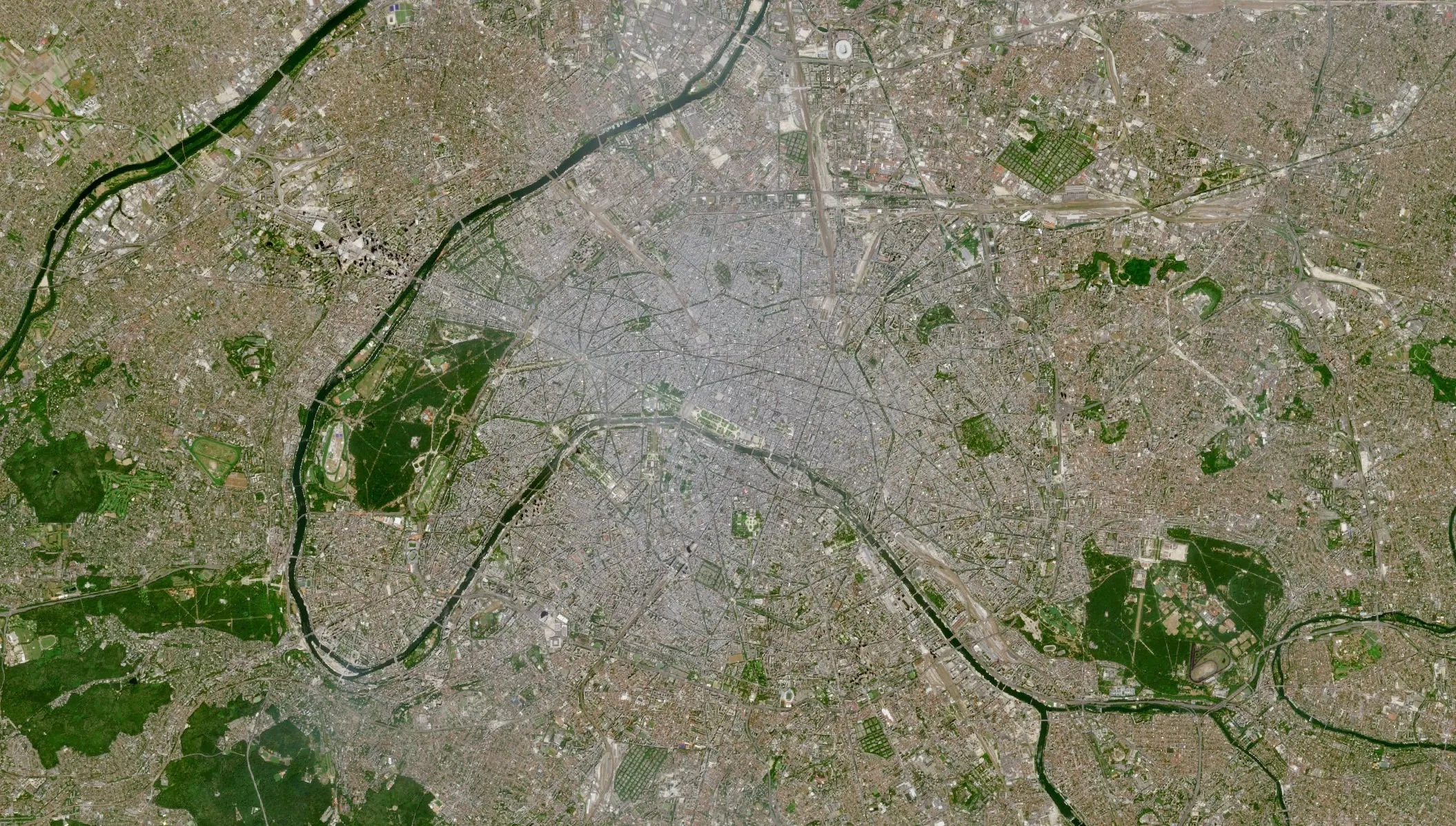 Sentinel-2 satellite image of Paris